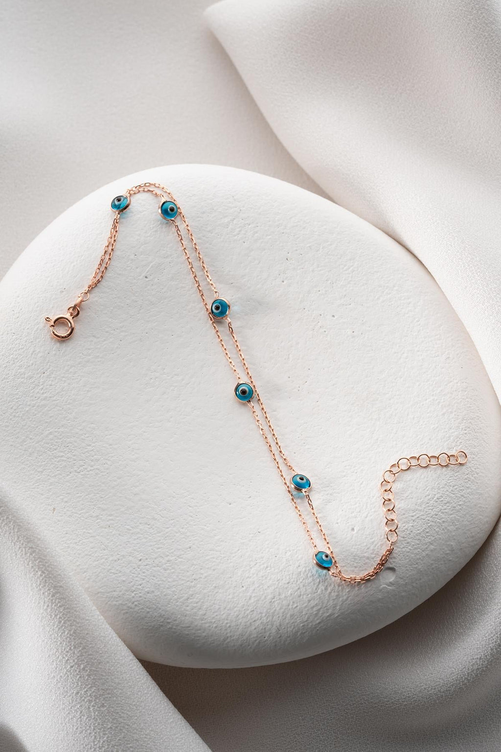 2-Row Chain Evil Eye Bracelet