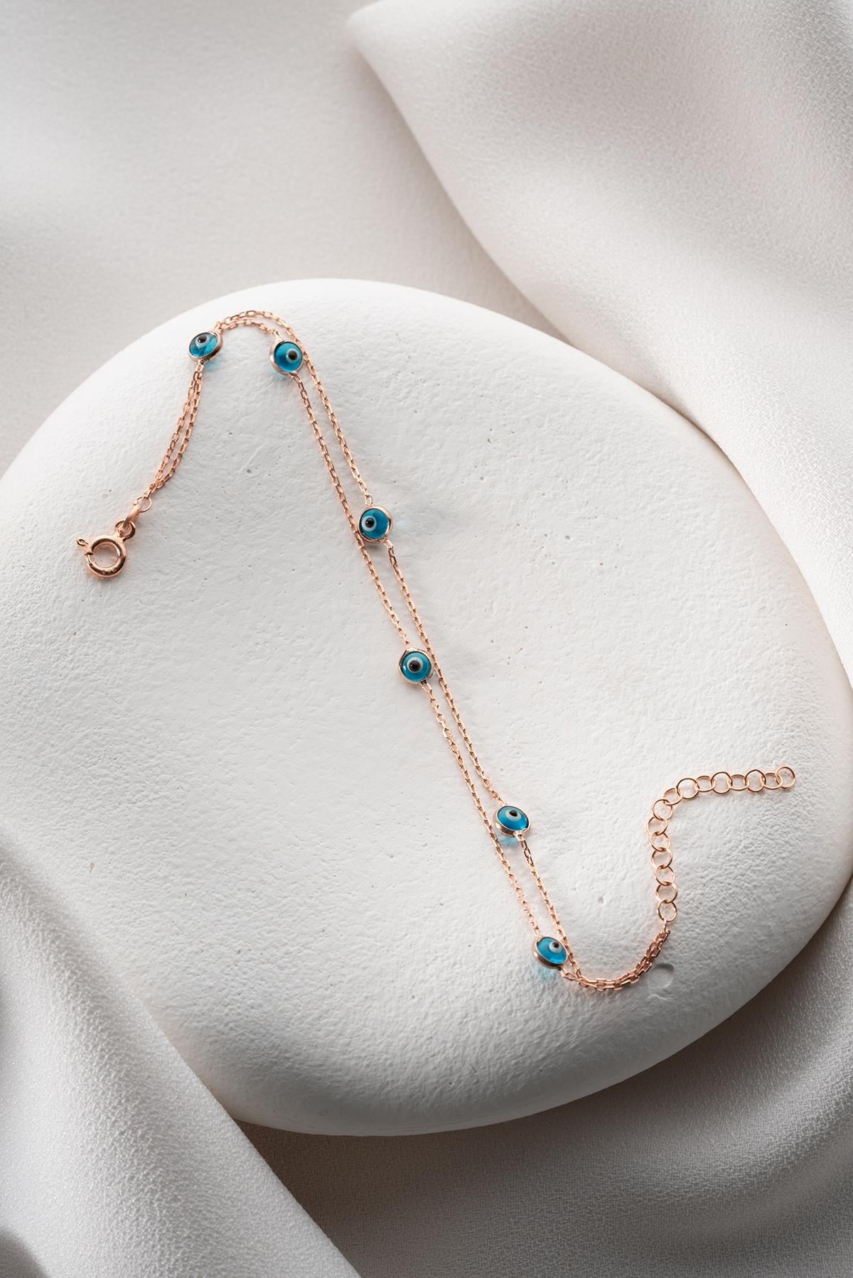 2-Row Chain Evil Eye Bracelet