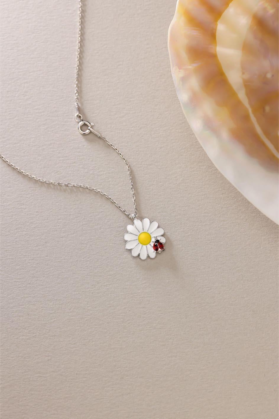 Ladybug Daisy Necklace