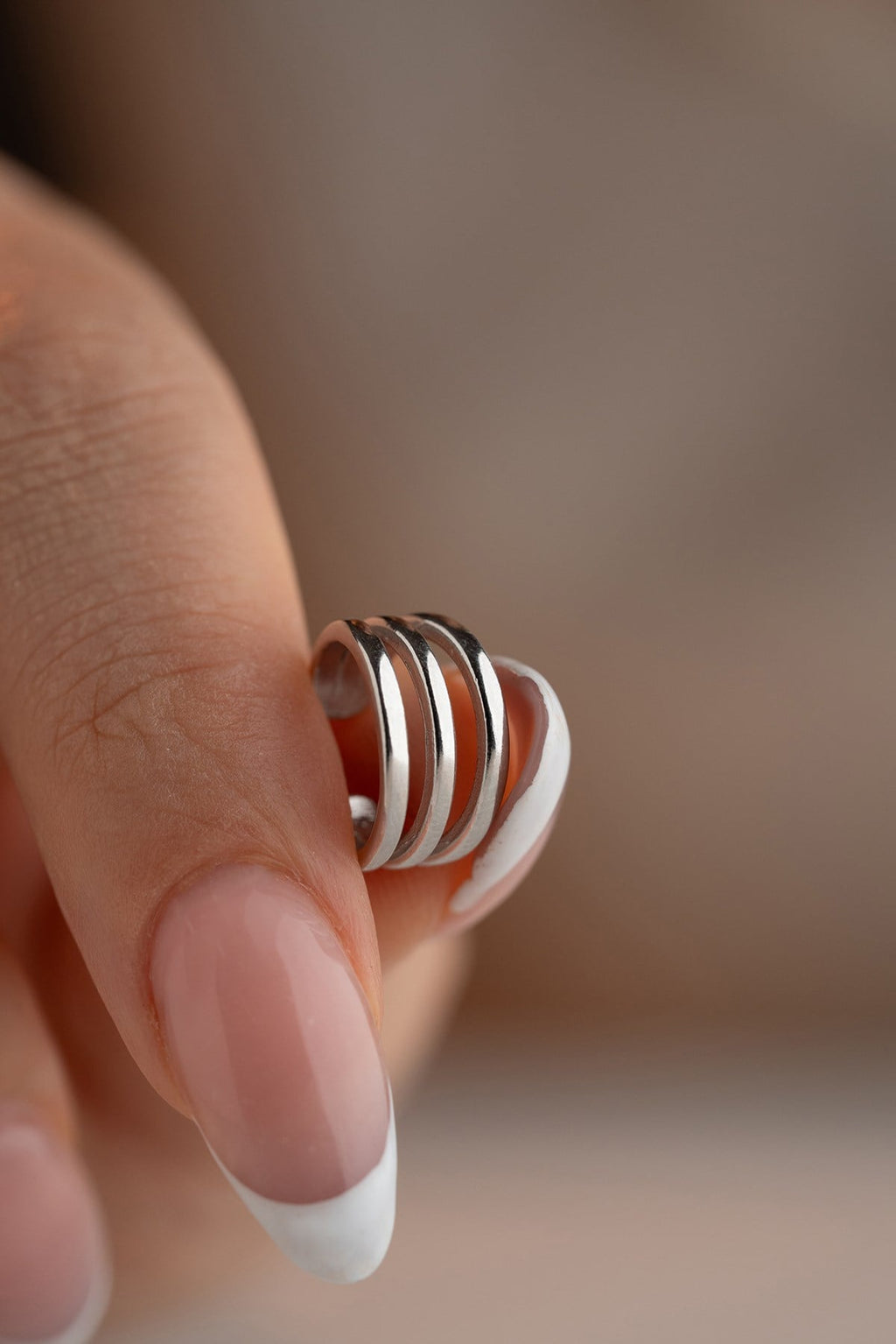 3-Row Simple Model Cartilage Earring