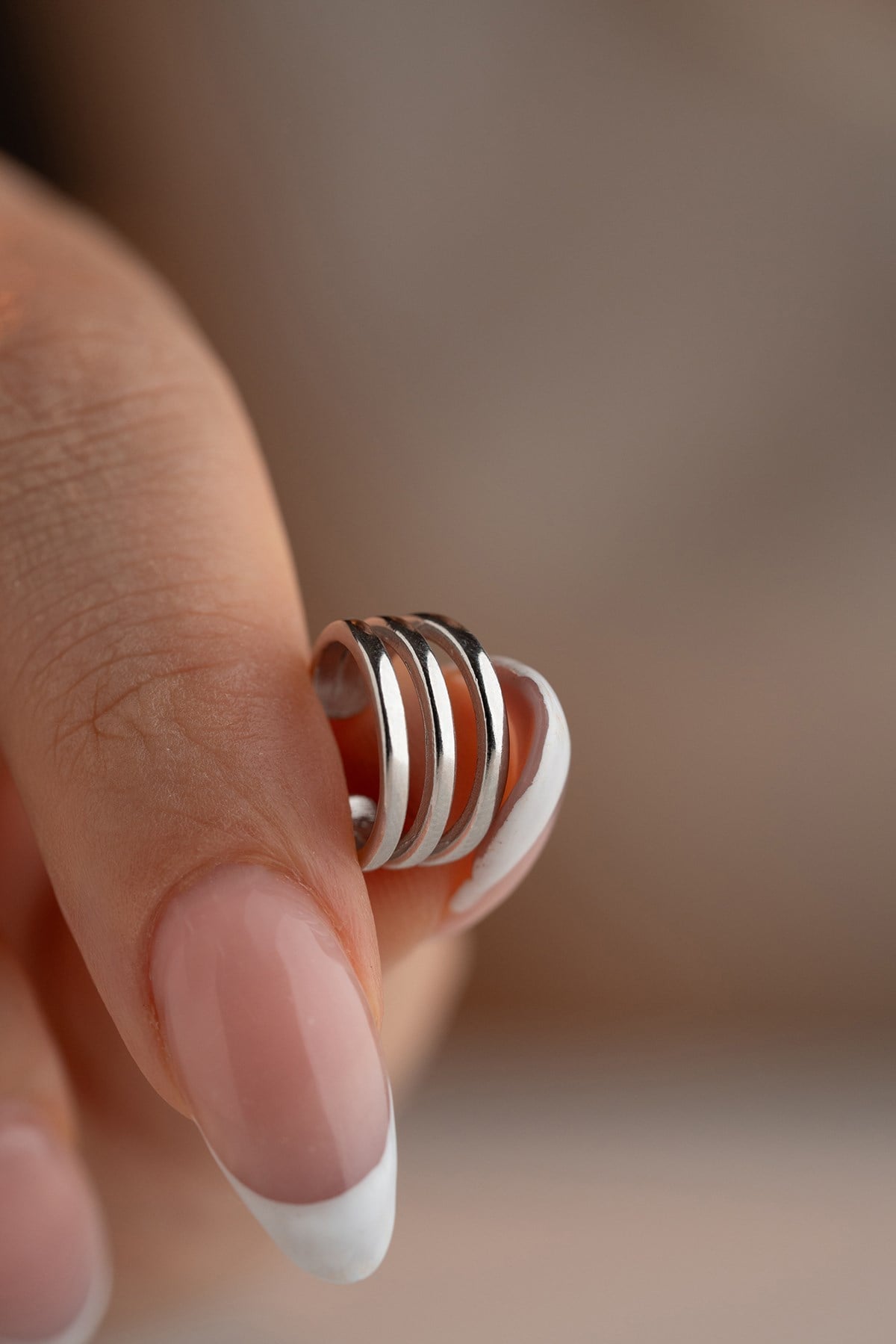 3-Row Simple Model Cartilage Earring