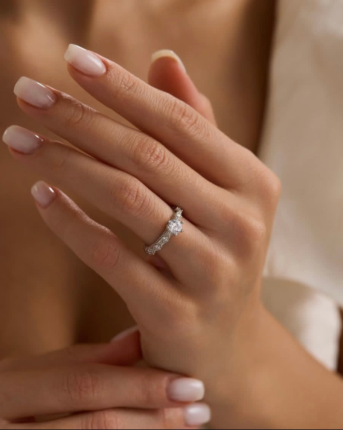 Zircon Stone Solitaire Ring