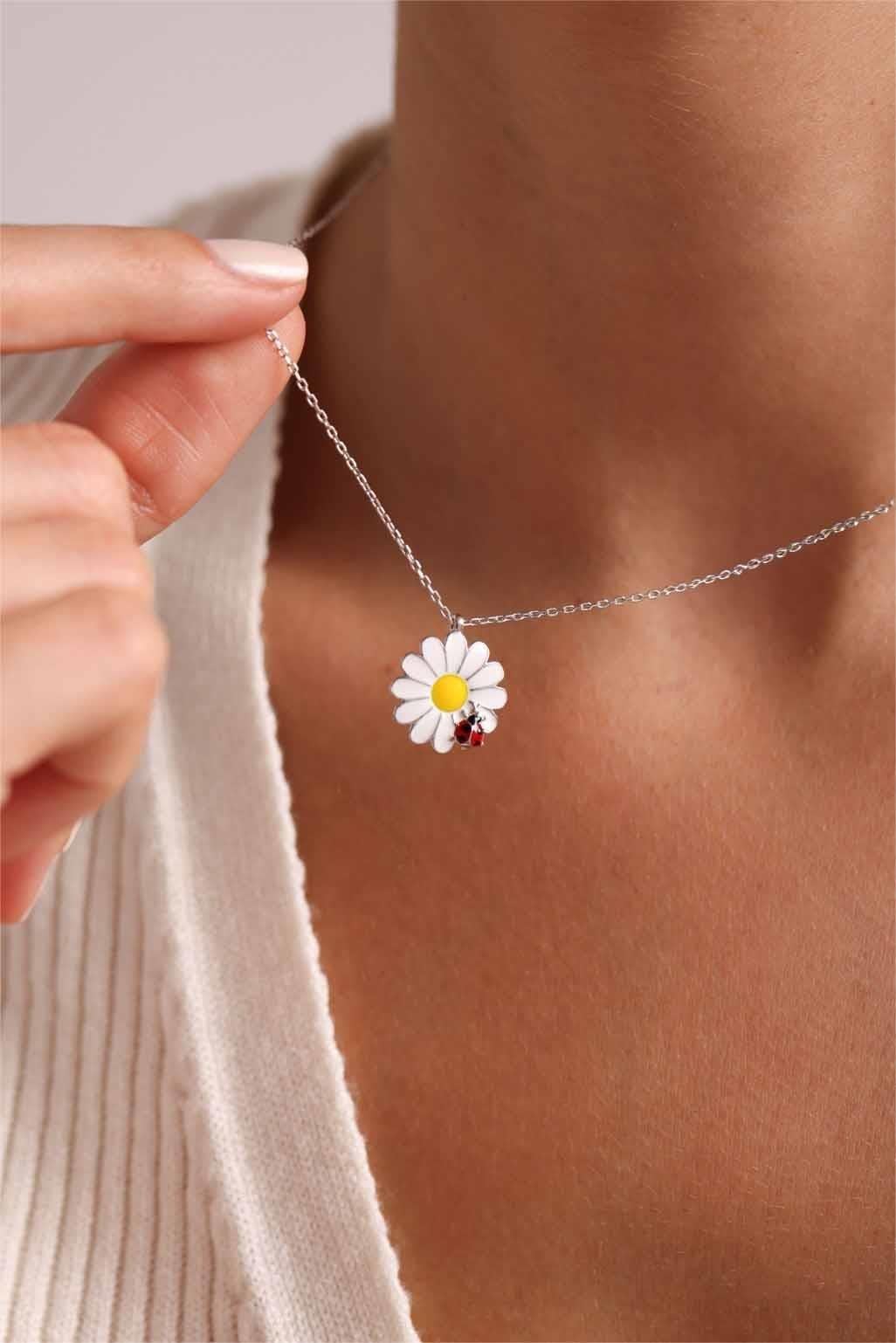 Ladybug Daisy Necklace
