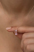 Pink Stone Cat Necklace