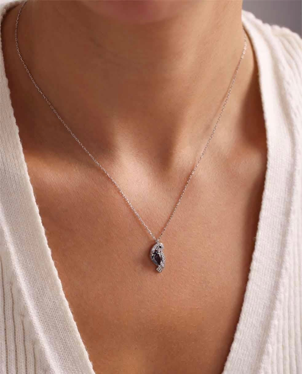 Owl Pendant With Mystic Topaz stone