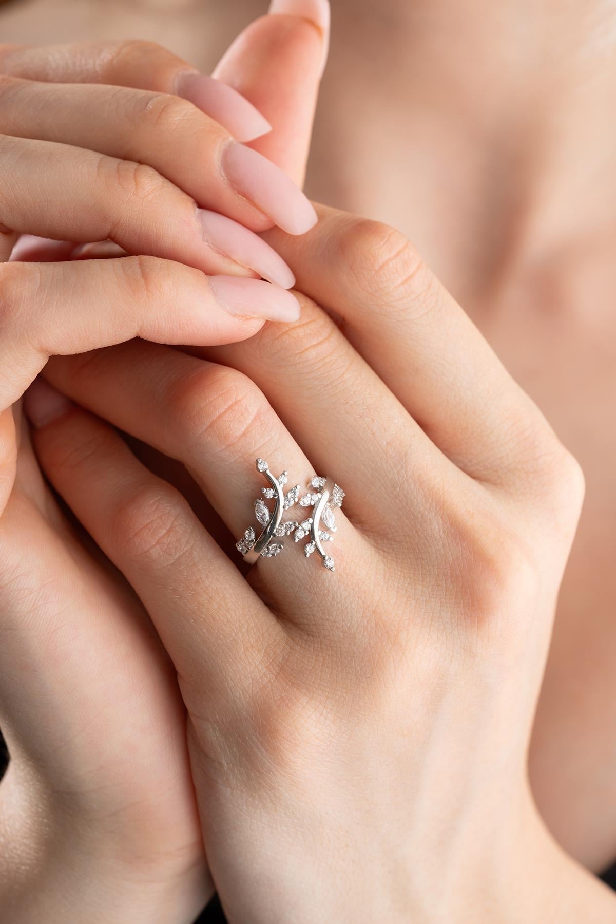 Olive Branch Silver Ring
