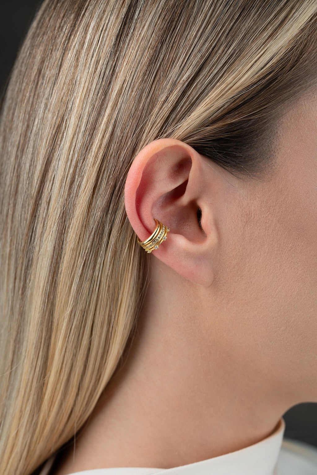 3-Row Zircon Stone Cartilage Earring