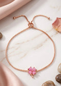 Pink Clover Bracelet with Adjustable Closure