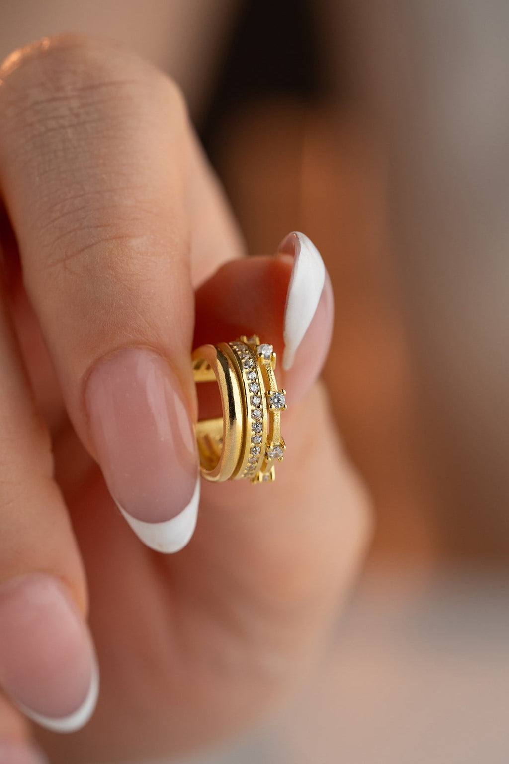 3-Row Zircon Stone Cartilage Earring
