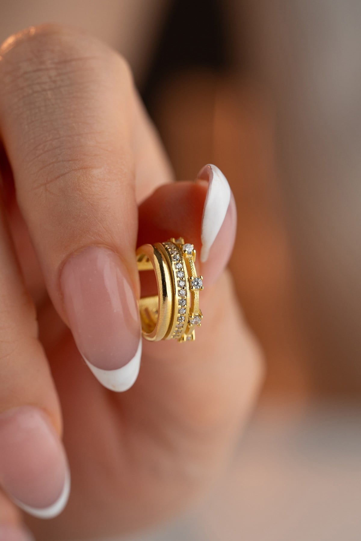 3-Row Zircon Stone Cartilage Earring
