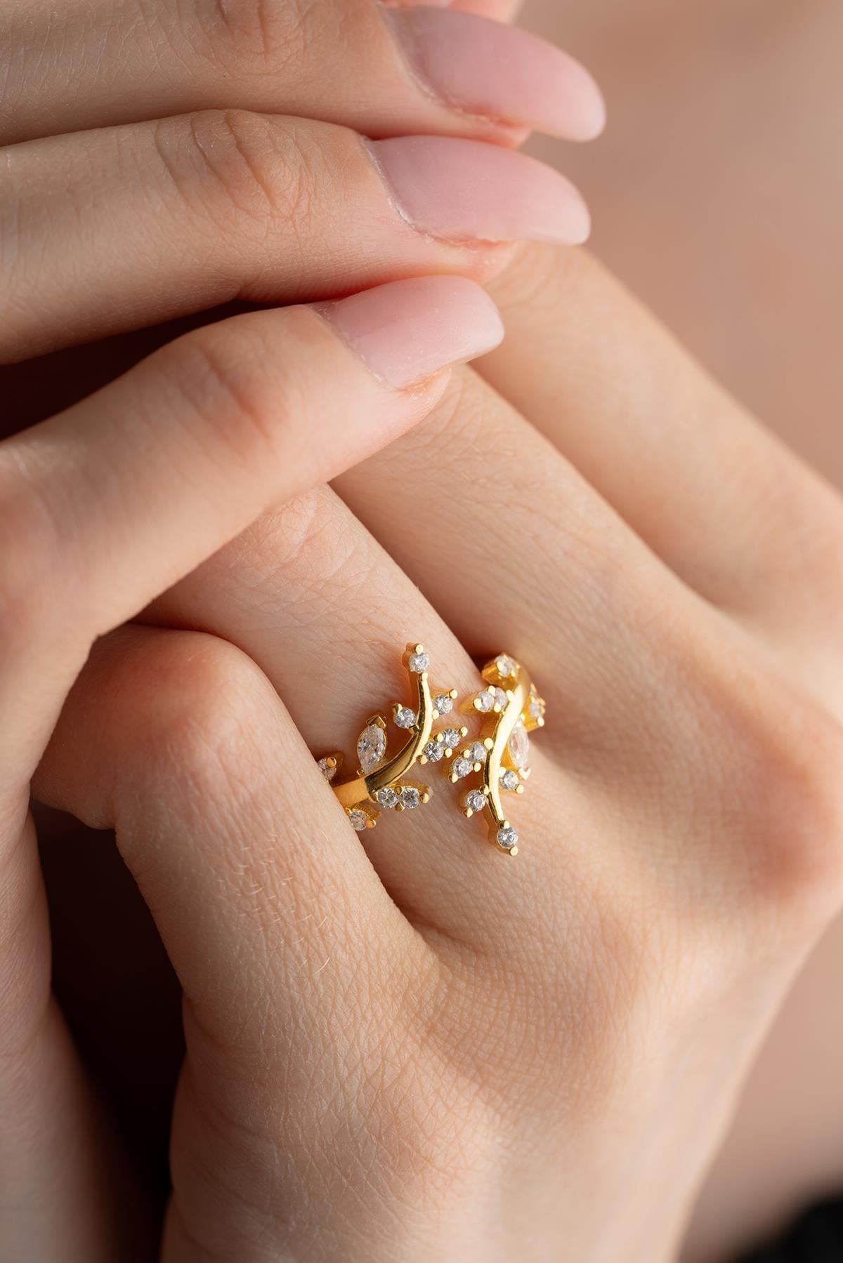 Olive Branch Gold Plated Ring