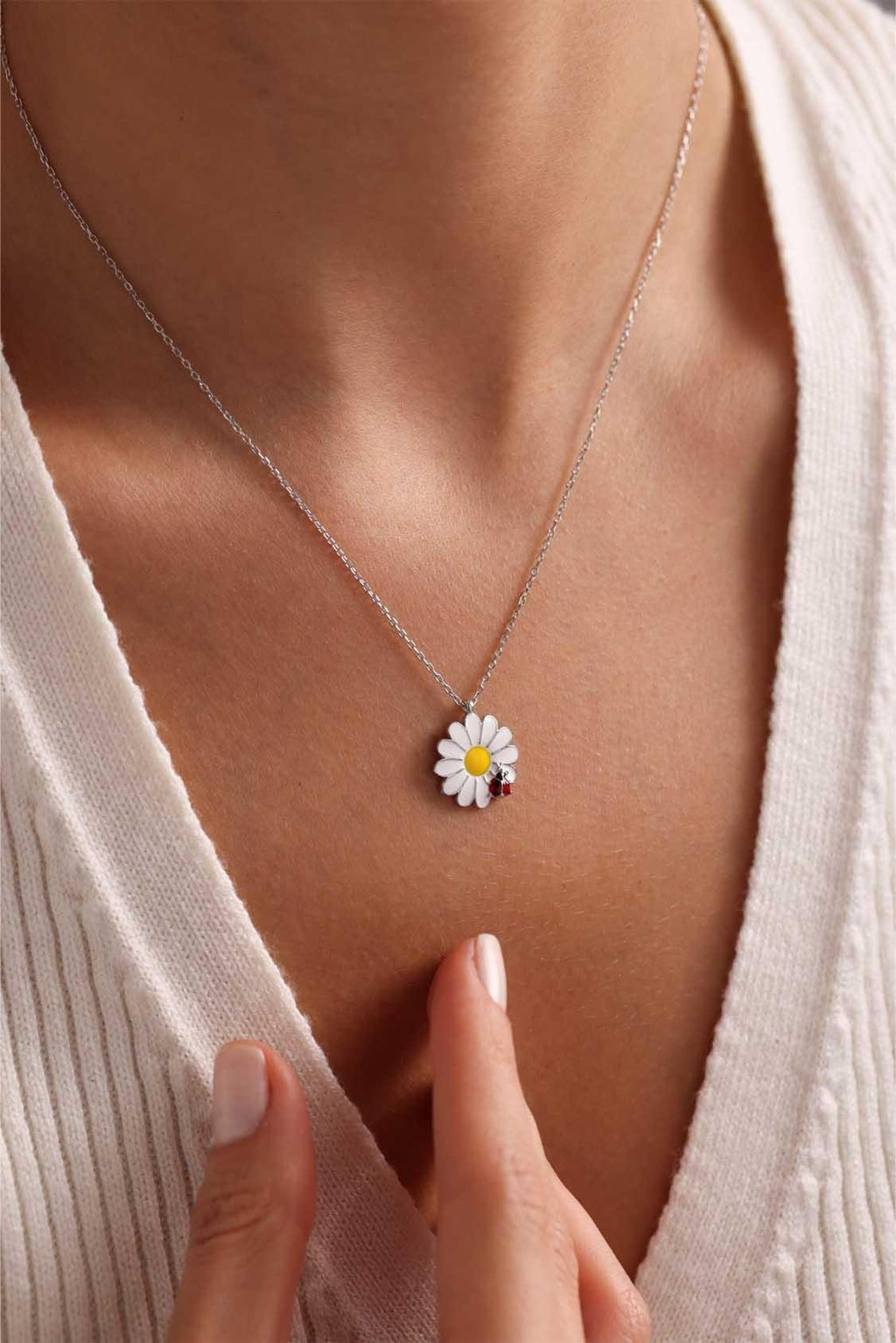 Ladybug Daisy Necklace