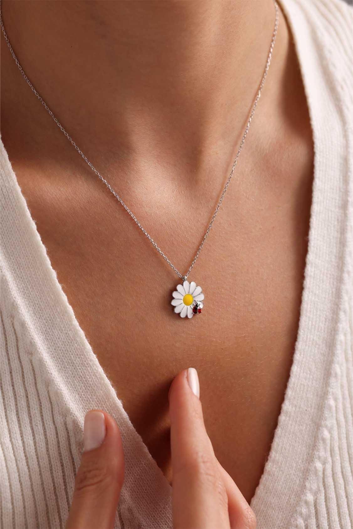 Ladybug Daisy Necklace
