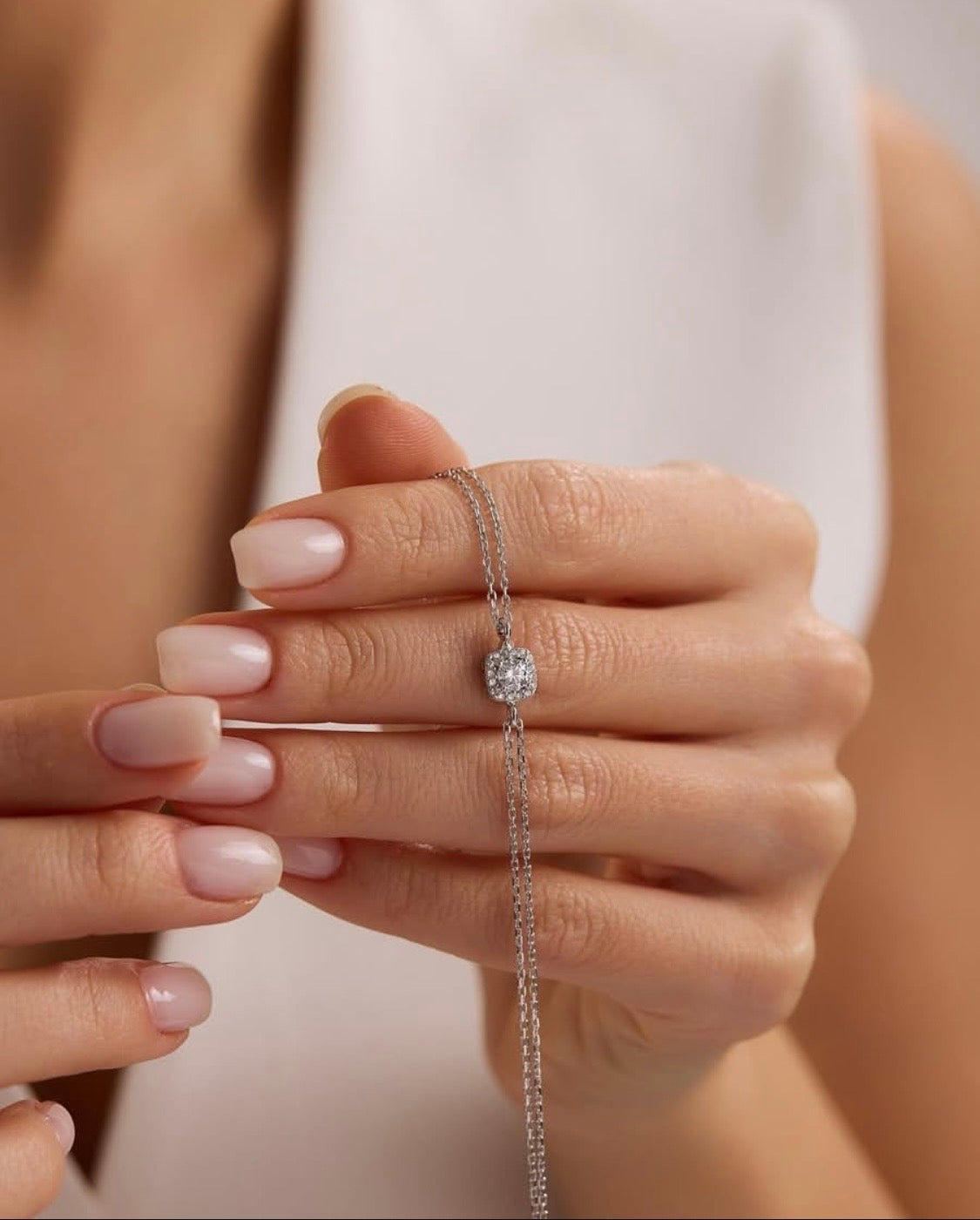 Diamond Framed Solitaire Bracelet