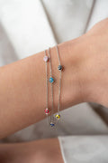 Mixed Colour 3-Row Chain Evil Eye Bracelet