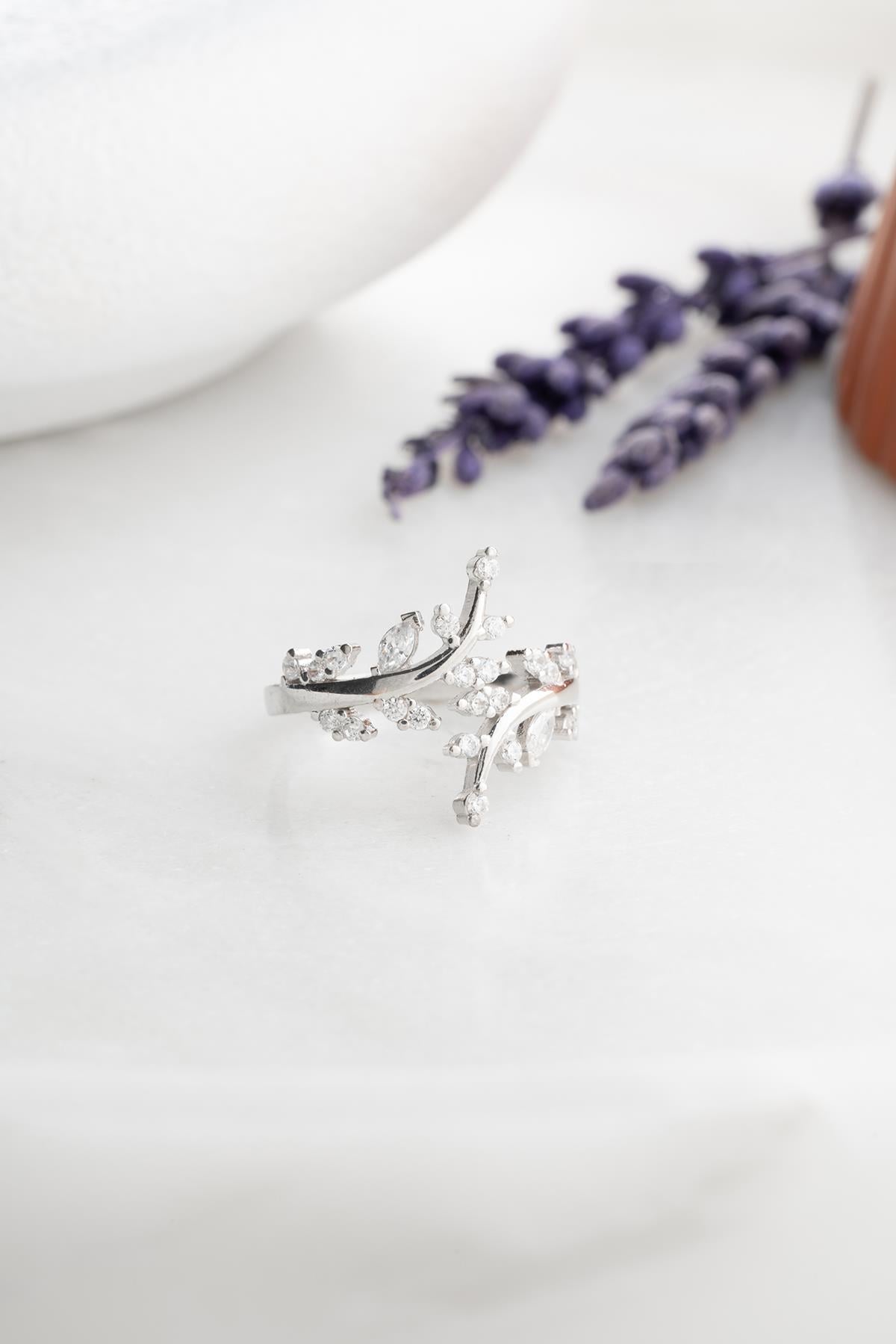 Olive Branch Silver Ring