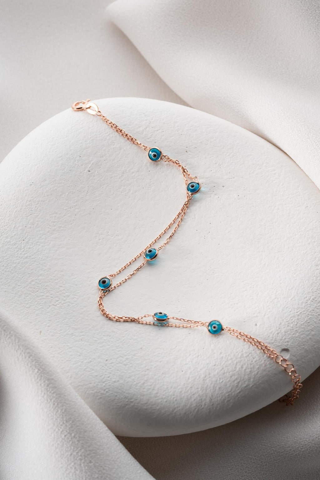 2-Row Chain Evil Eye Bracelet