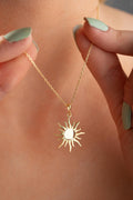 Gold plated sun design necklace