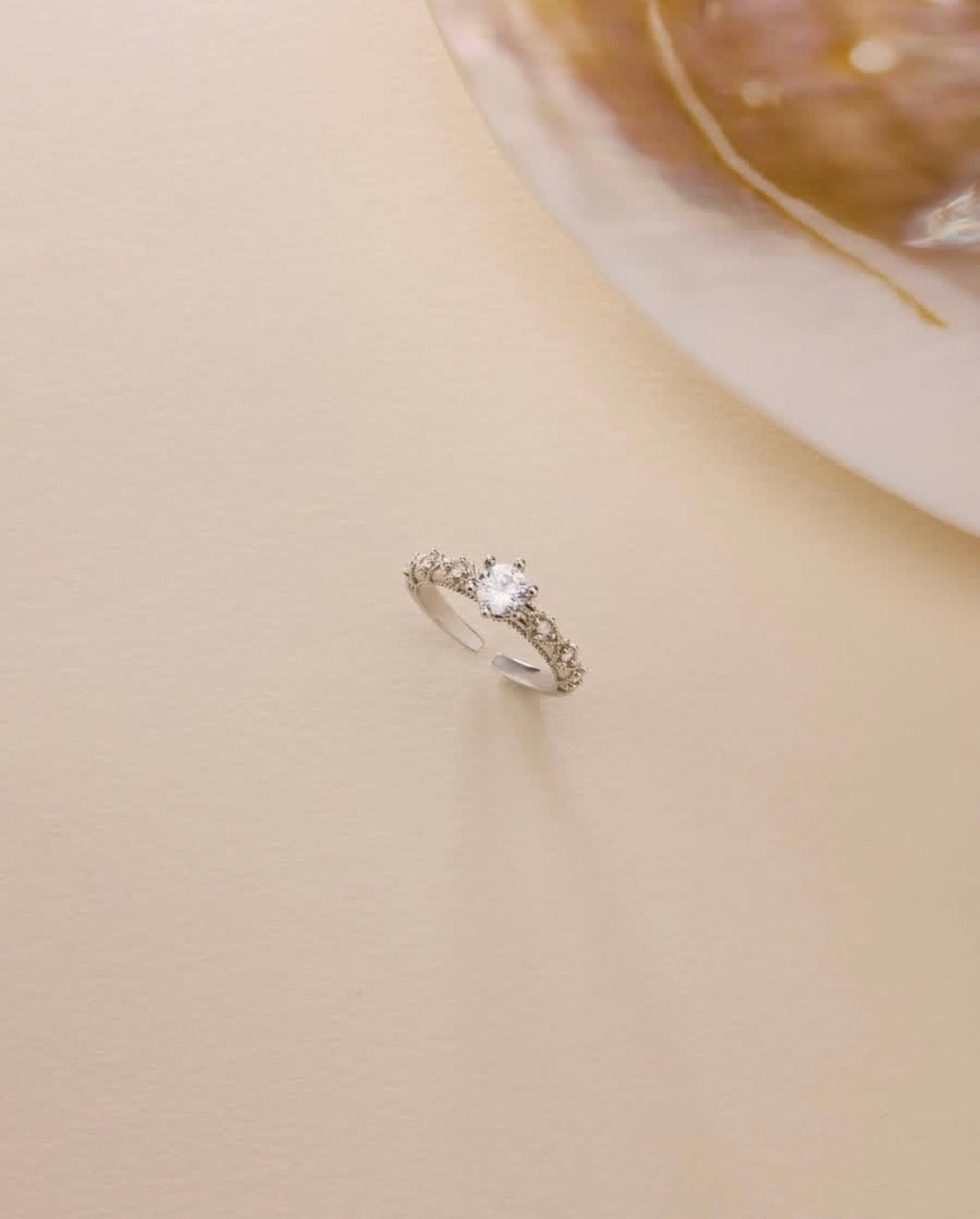 Zircon Stone Solitaire Ring