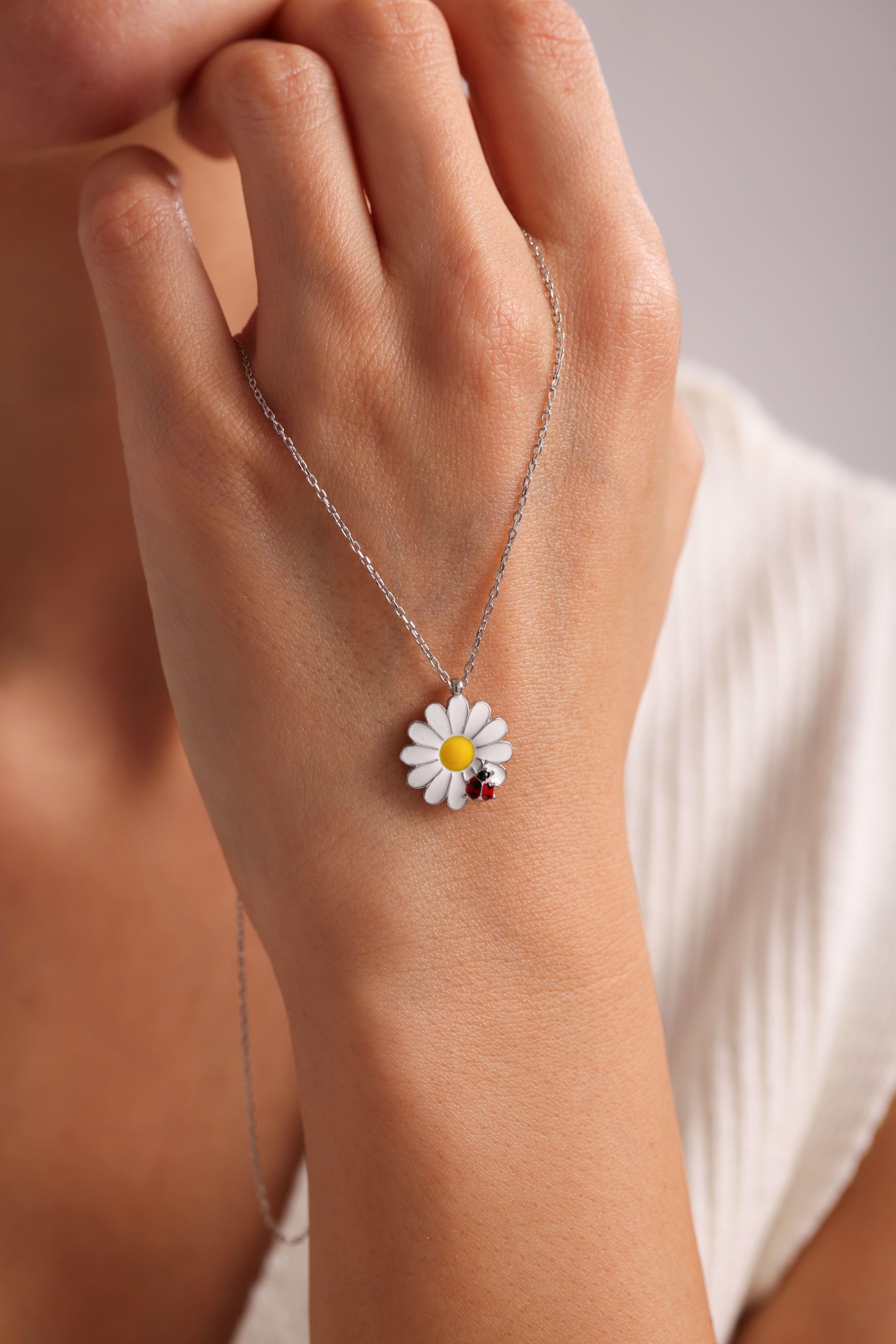 Ladybug Daisy Necklace