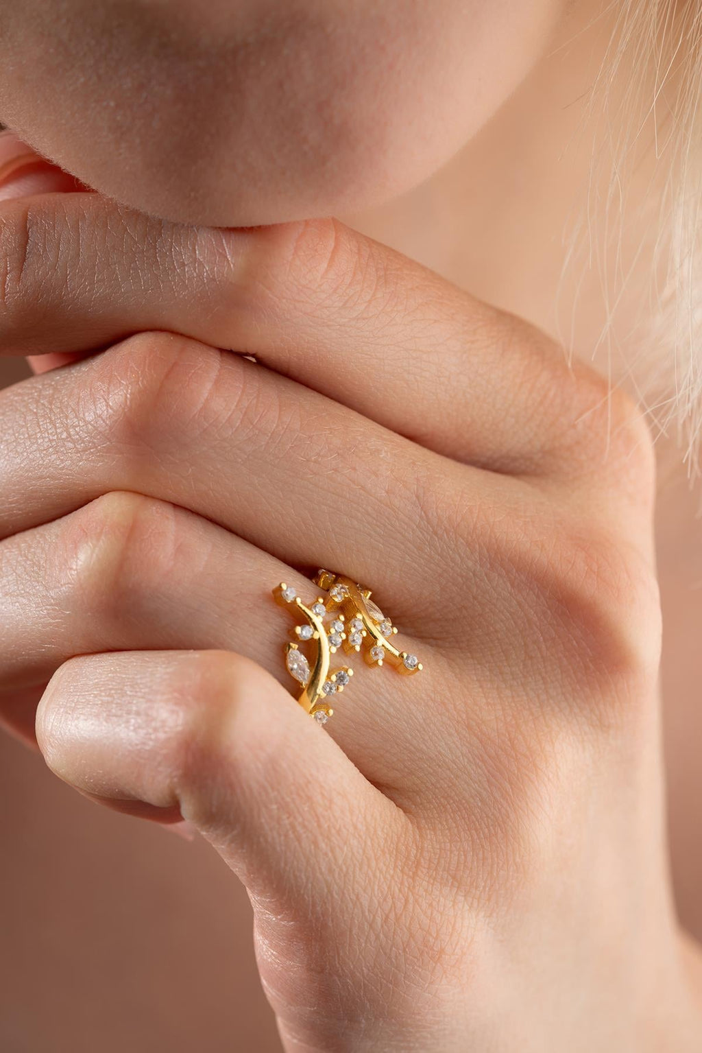Olive Branch Gold Plated Ring