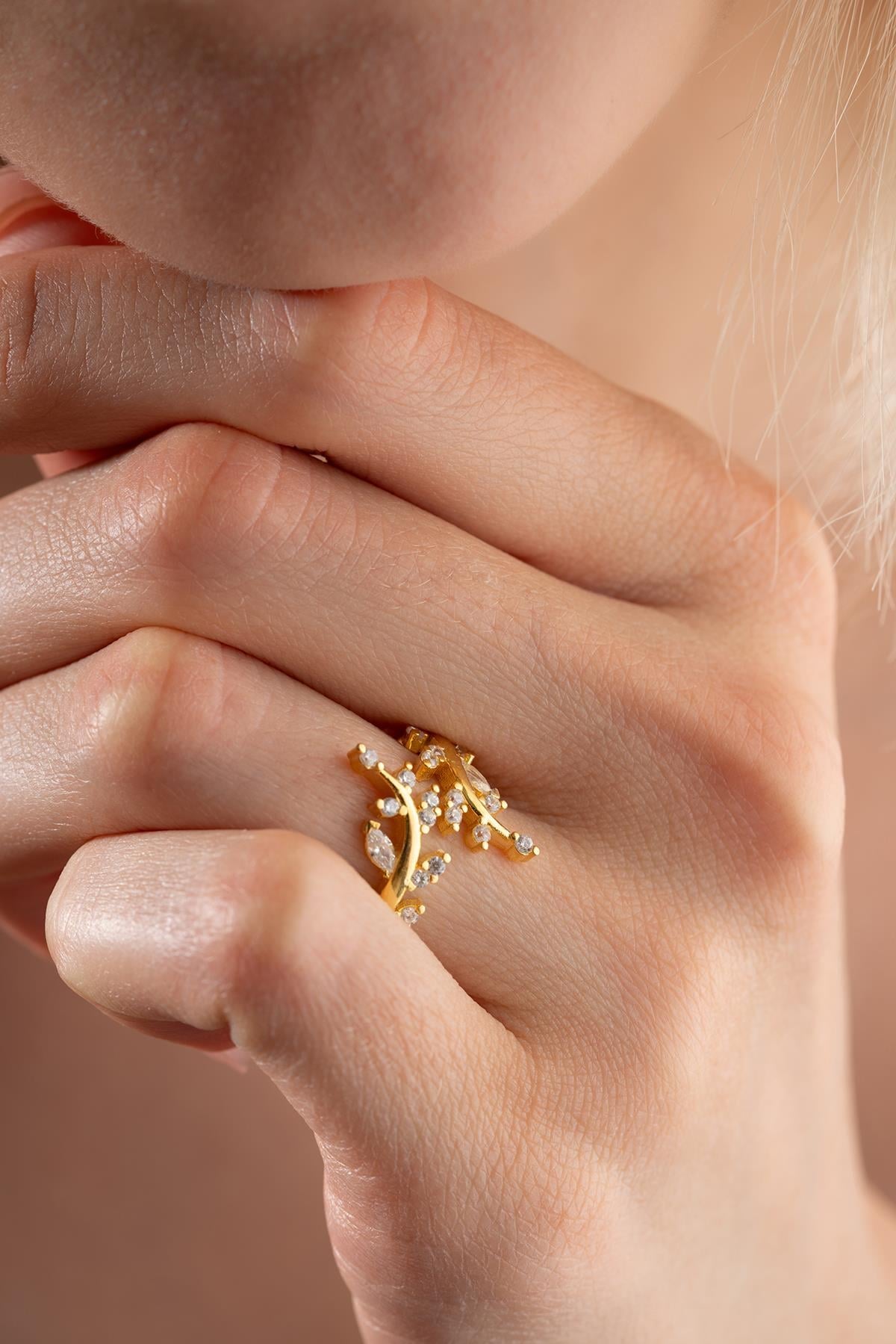 Olive Branch Gold Plated Ring