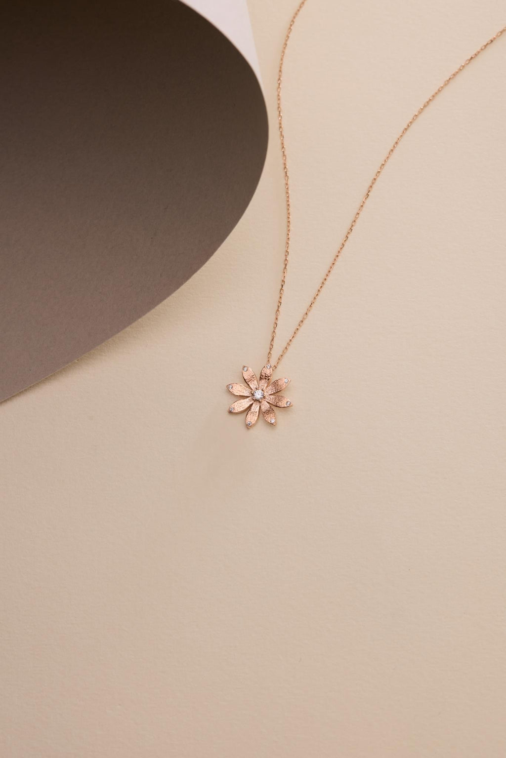 Rose gold wildflower necklace