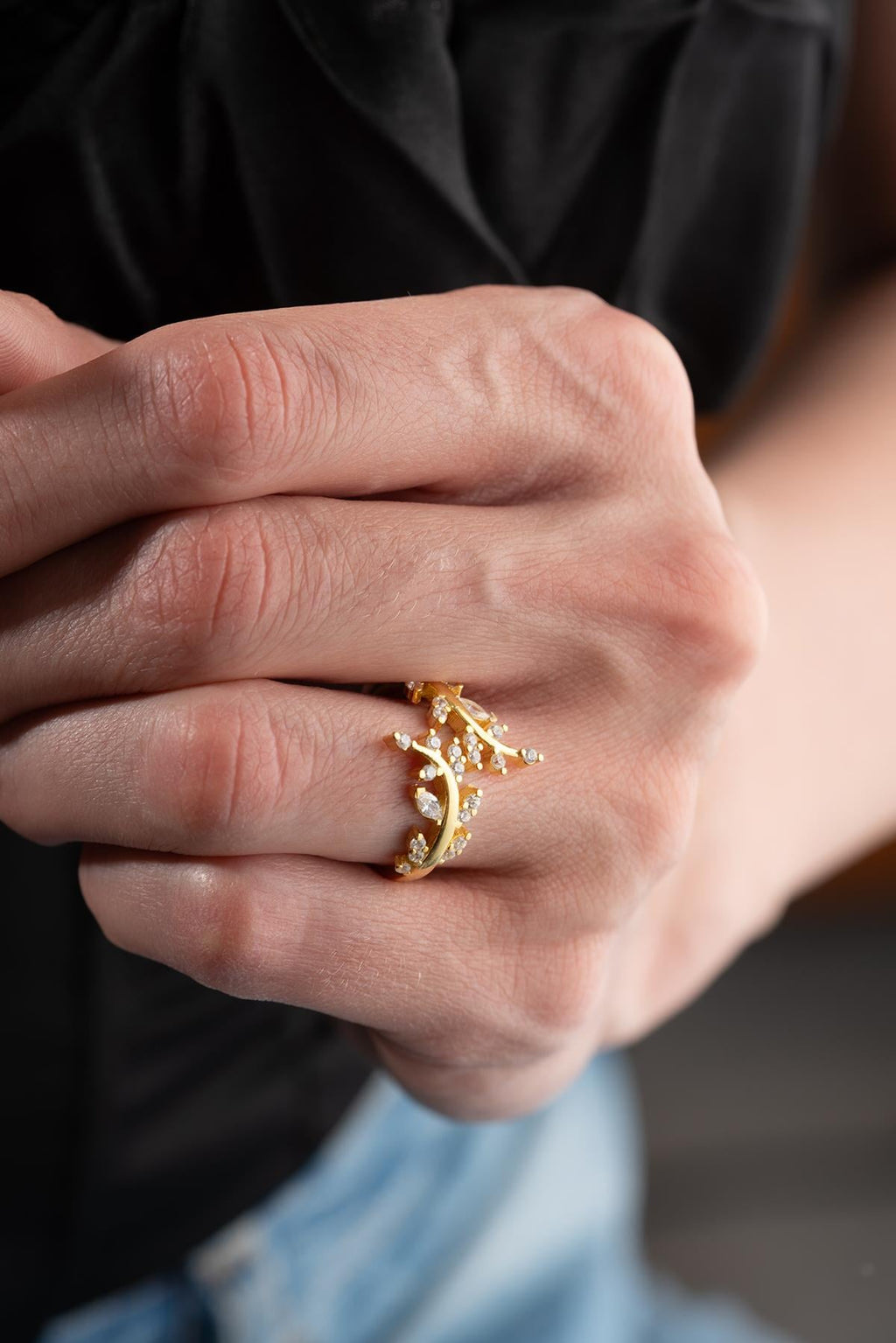 Olive Branch Gold Plated Ring