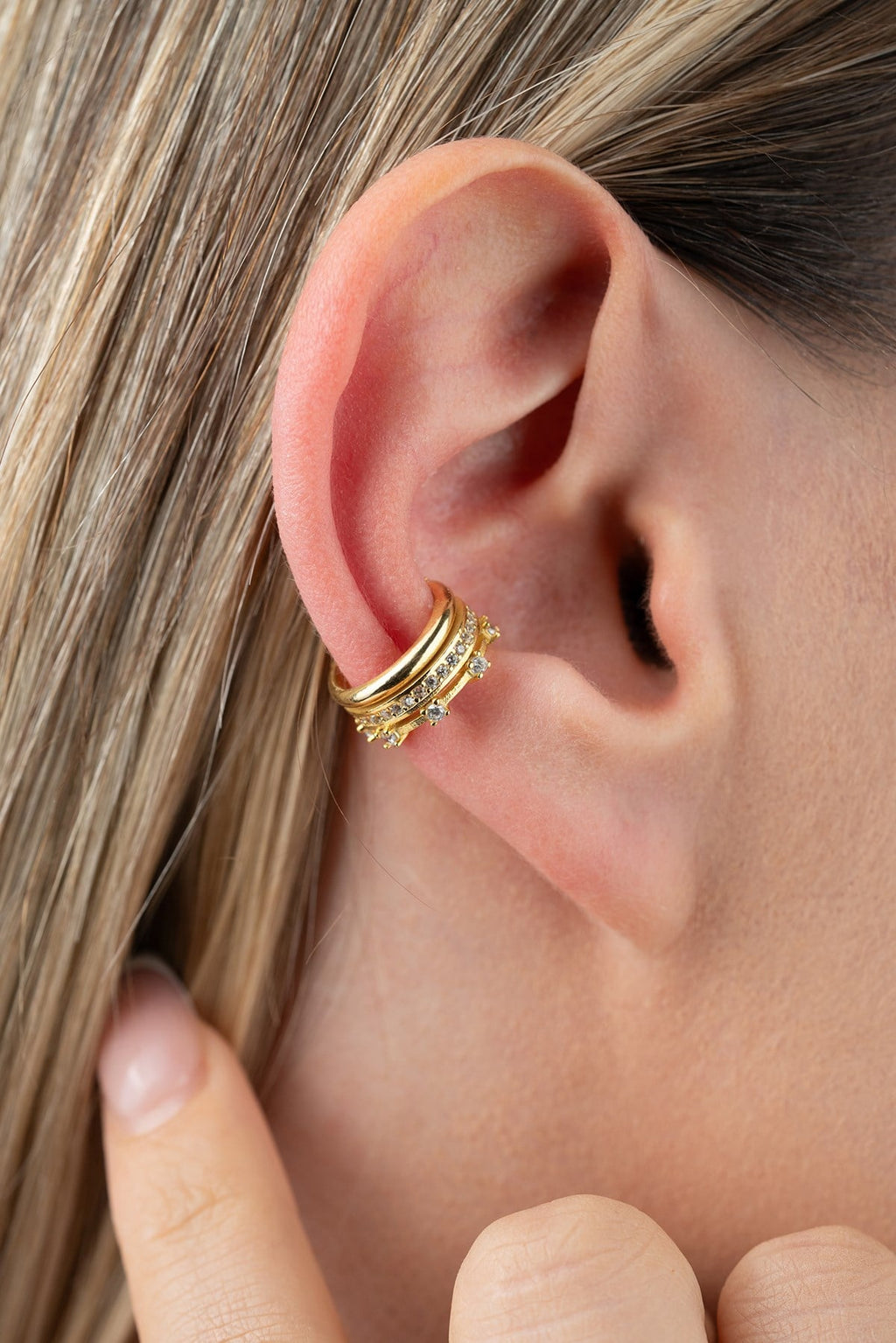 3-Row Zircon Stone Cartilage Earring
