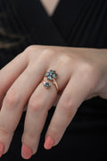 Clover Ring With Mystic Topaz Stone