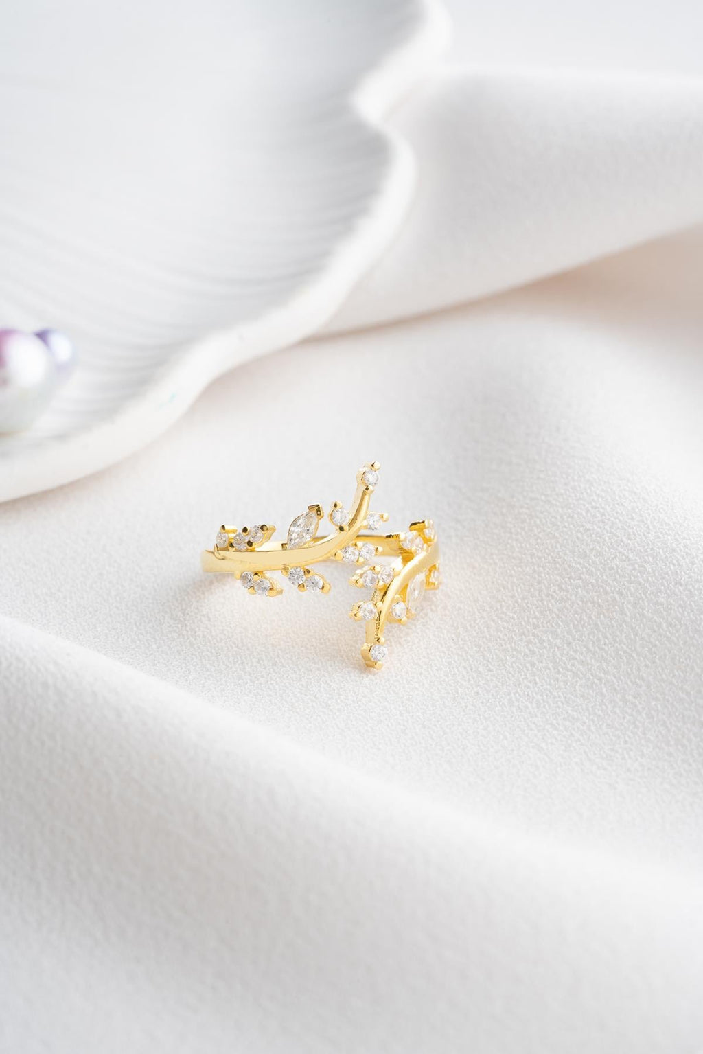 Olive Branch Gold Plated Ring