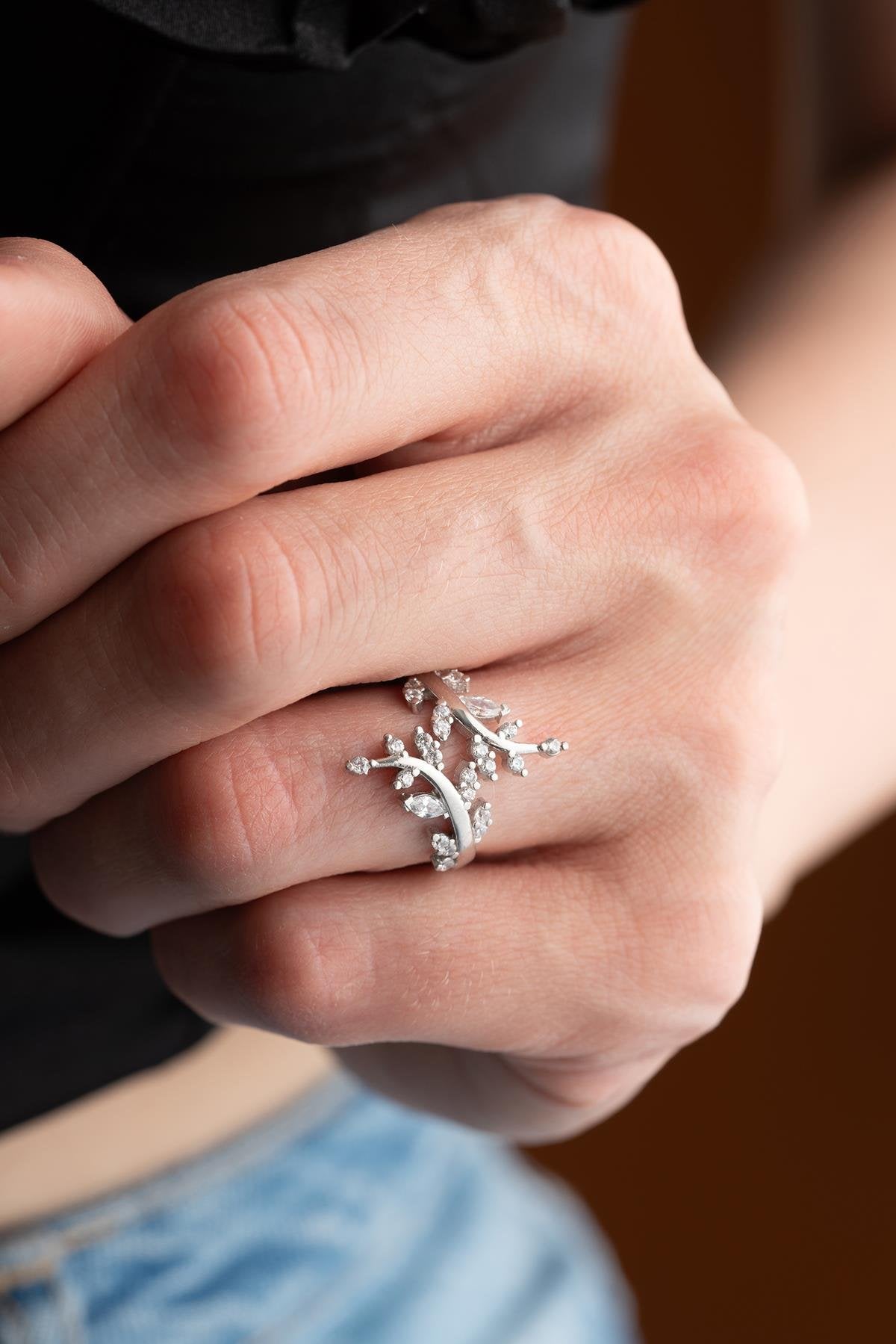 Olive Branch Silver Ring