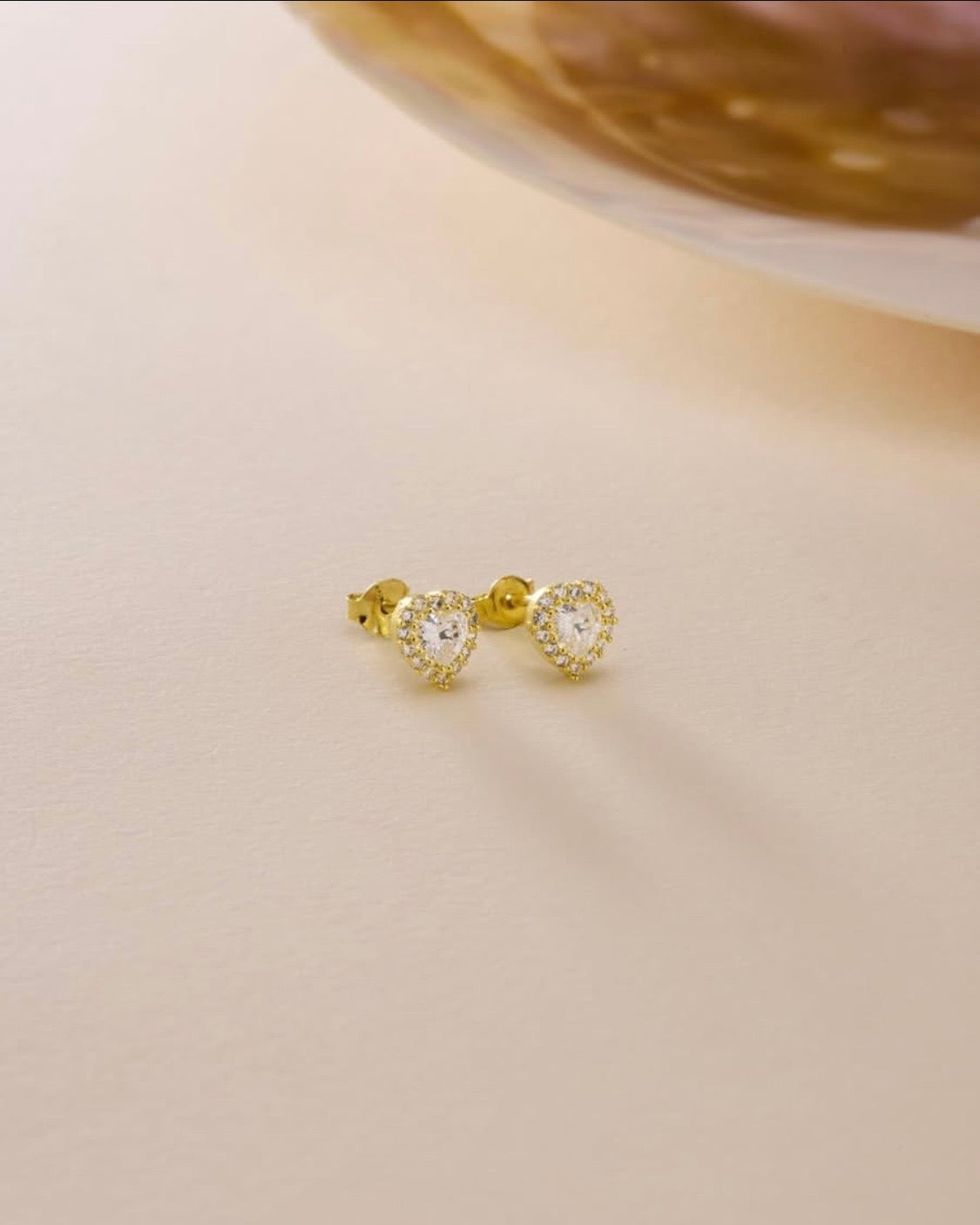 White Stone Heart Model Earring