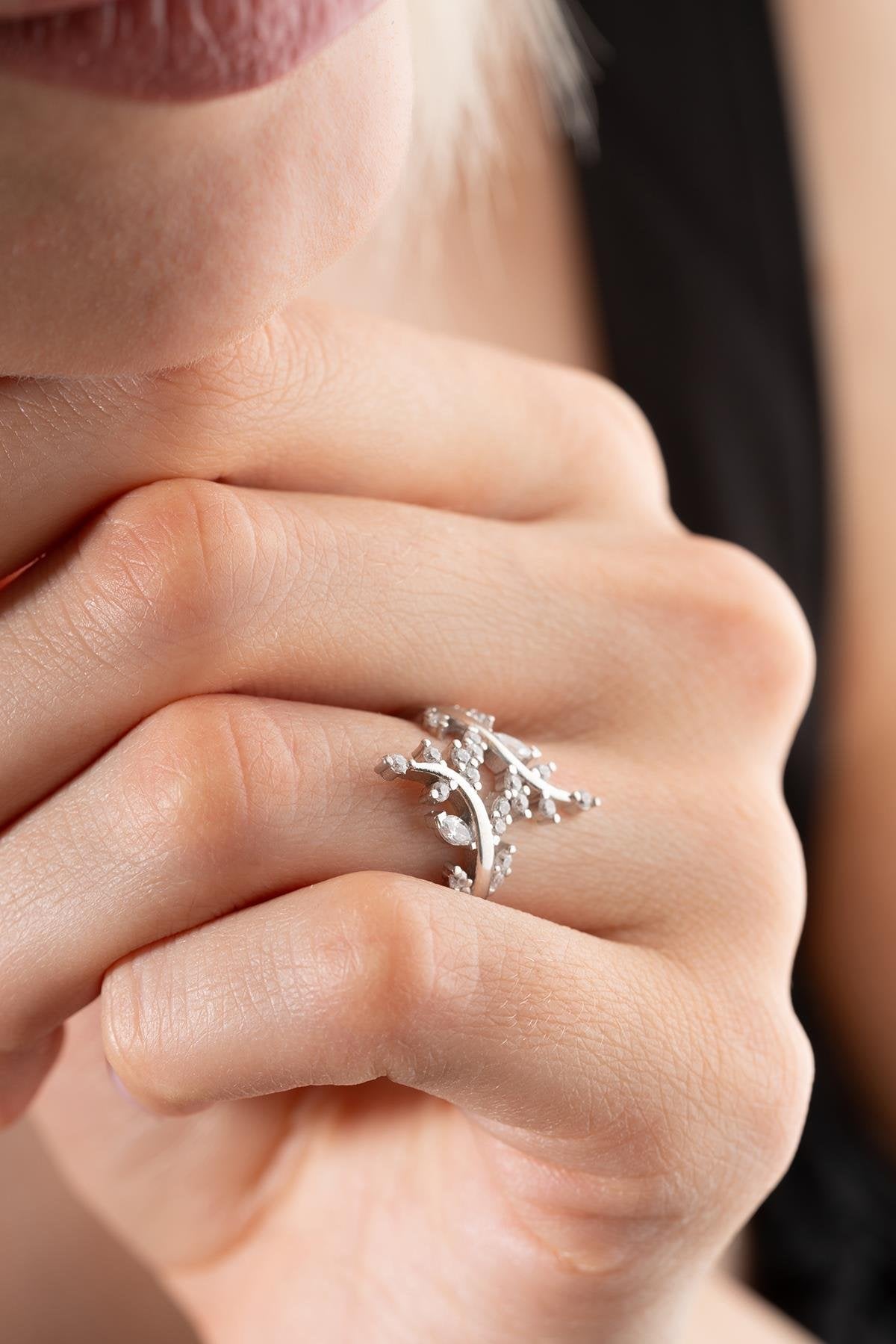 Olive Branch Silver Ring