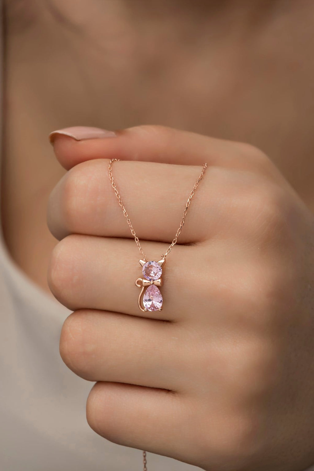 Pink Stone Cat Set