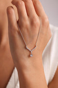 V-Neck Solitaire Drop Necklace
